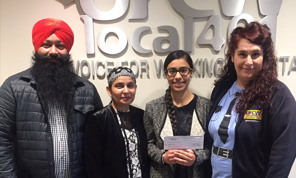 Jaspreet Gosal with her proud parents and 401 relief rep Teresa Ludwig (right).
