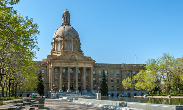 Alberta Legislature in Edmonton is pictured here