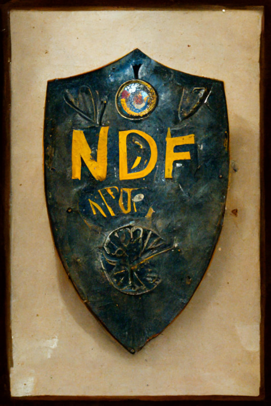 Shield with letters NDF
