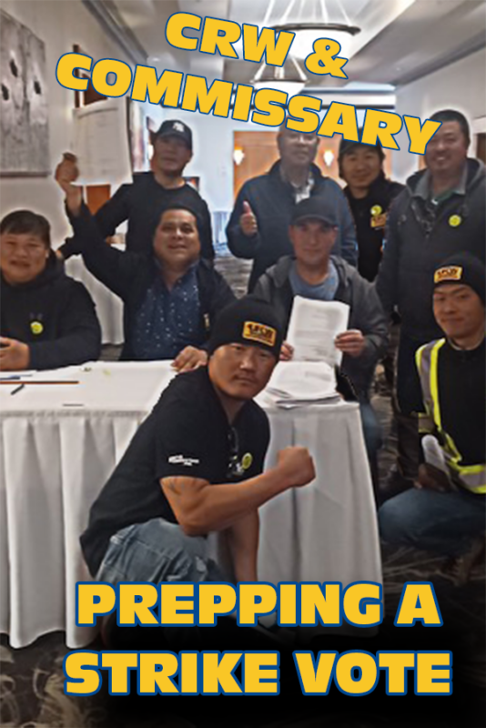 CRW & Lucerne Commissary bargaining committee posing for picture